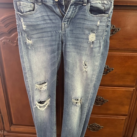 Flying Monkey Distressed Blue Jeans - Picture 2 of 13